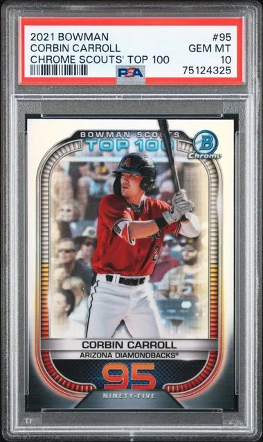 2021 Bowman Chrome 95 Corbin Carroll Scouts' Top #100 card image