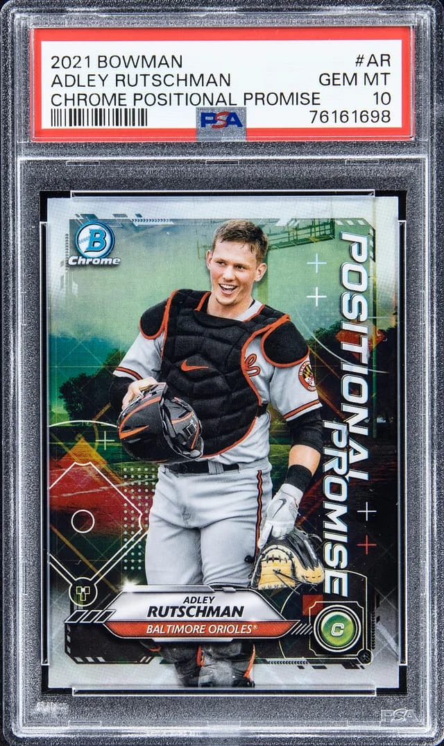 2021 Bowman Chrome Adley Rutschman Positional Promise #AR card image