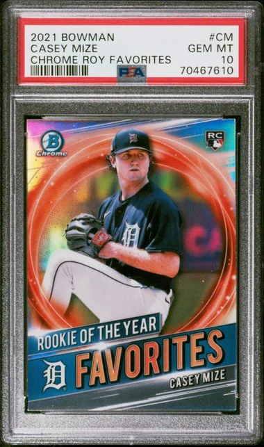 2021 Bowman Chrome Casey Mize Of The Year Favorites #RRY-CM card image