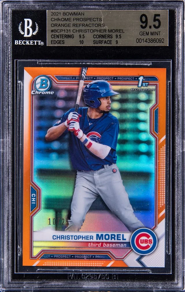 2021 Bowman Chrome Christopher Morel Prospect Orange Refractor #BCP-131 card image