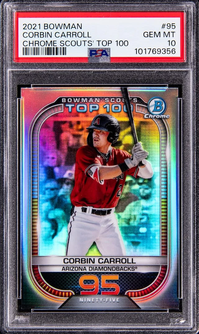 2021 Bowman Chrome Corbin Carroll Scouts' Top 100 #BTP-95 card image