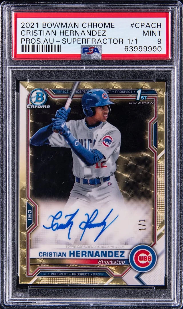 2021 Bowman Chrome Cristian Hernandez Prospect Autographs SuperFractor #CPA-CH card image