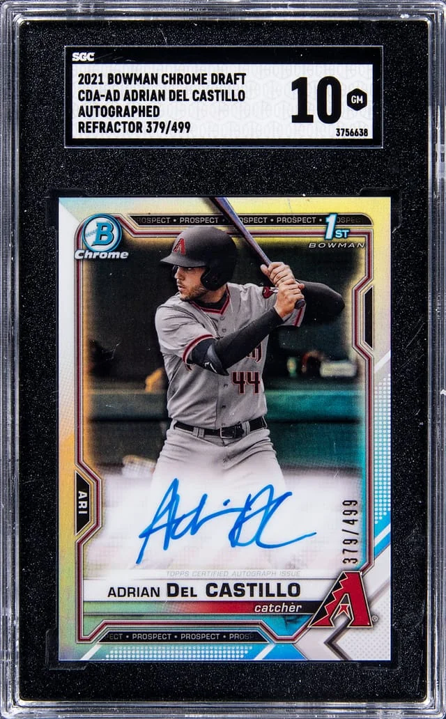2021 Bowman Chrome Draft Adrian Del Castillo Autographs Refractor #CPA-AD card image