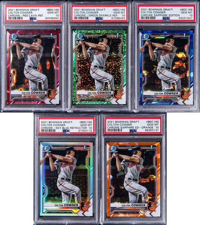 2021 Bowman Chrome Draft and Bowman Chrome Sapphire Colton Cowser #no-number card image