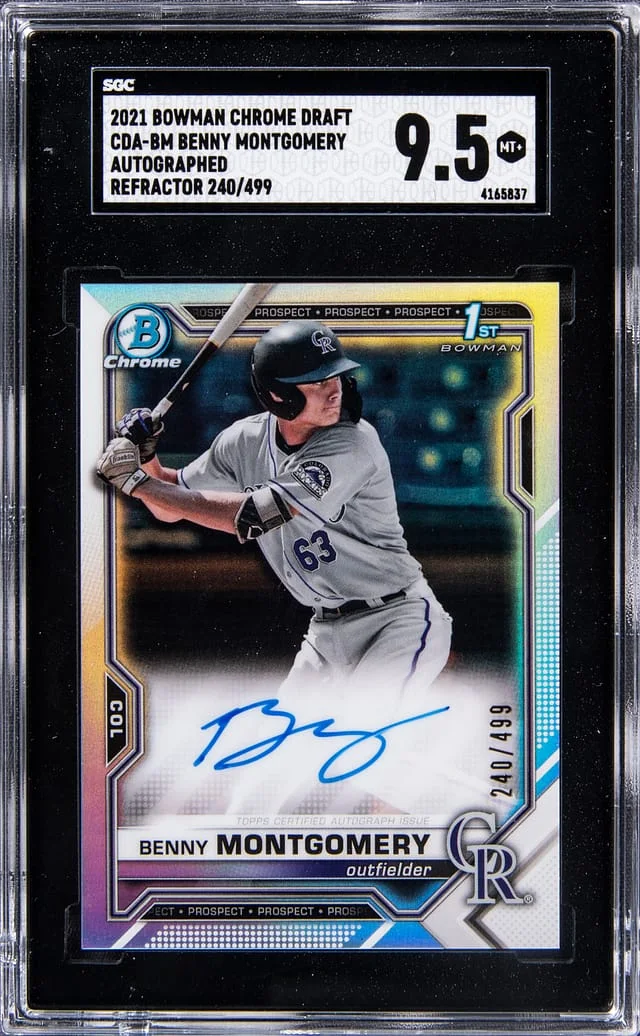 2021 Bowman Chrome Draft Benny Montgomery Autographs Refractor #CPA-BM card image