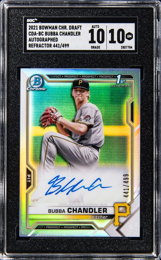 2021 Bowman Chrome Draft Bubba Chandler Autographed Refractor #CDA-BC card image