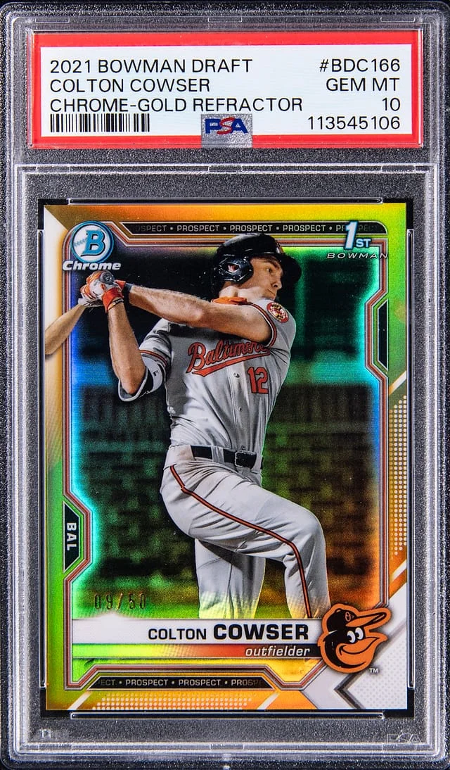 2021 Bowman Chrome Draft Colton Cowser Gold Refractor #BDC-166 card image