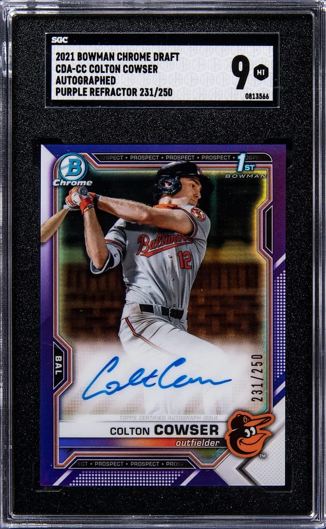 2021 Bowman Chrome Draft Colton Cowser Autographs Purple Refractor #CDA-CC card image