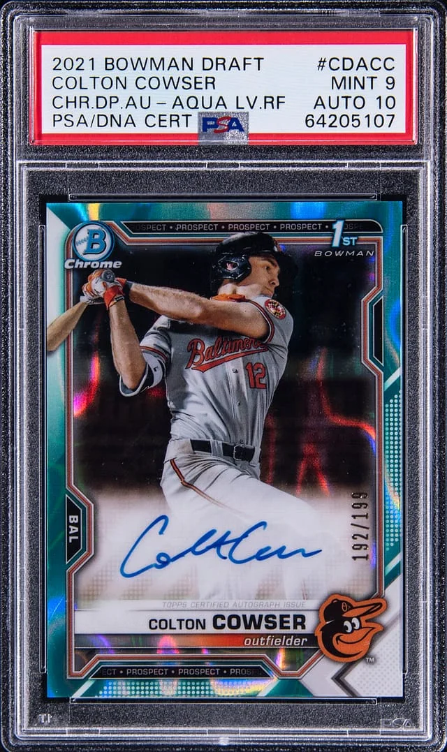 2021 Bowman Chrome Draft Colton Cowser Orange Referactor #CDACC card image