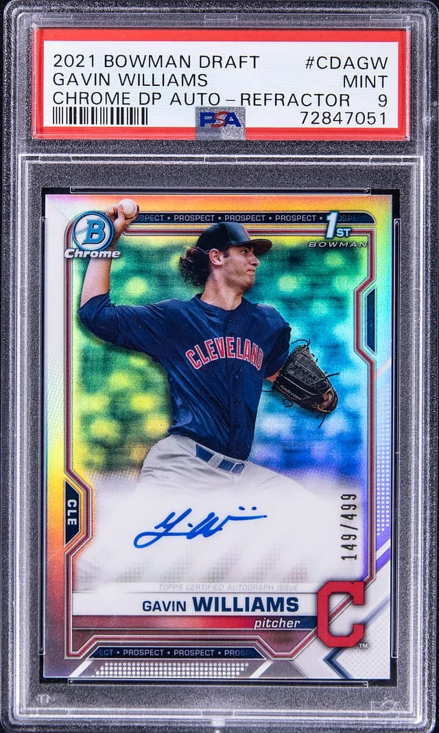 2021 Bowman Chrome Draft Gavin Williams Picks Autograph Refractor #CDAGW card image