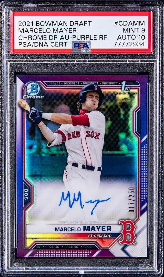 2021 Bowman Chrome Draft Marcelo Mayer Autographs Refractor #CDA-MM card image