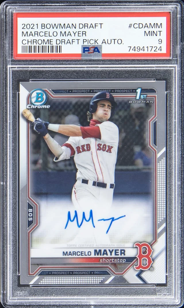2021 Bowman Chrome Draft Marcelo Mayers Pick Autograph #CDA-MM card image