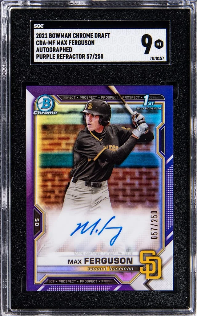 2021 Bowman Chrome Draft Max Ferguson Autographs Purple Refractor #CDA-MF card image
