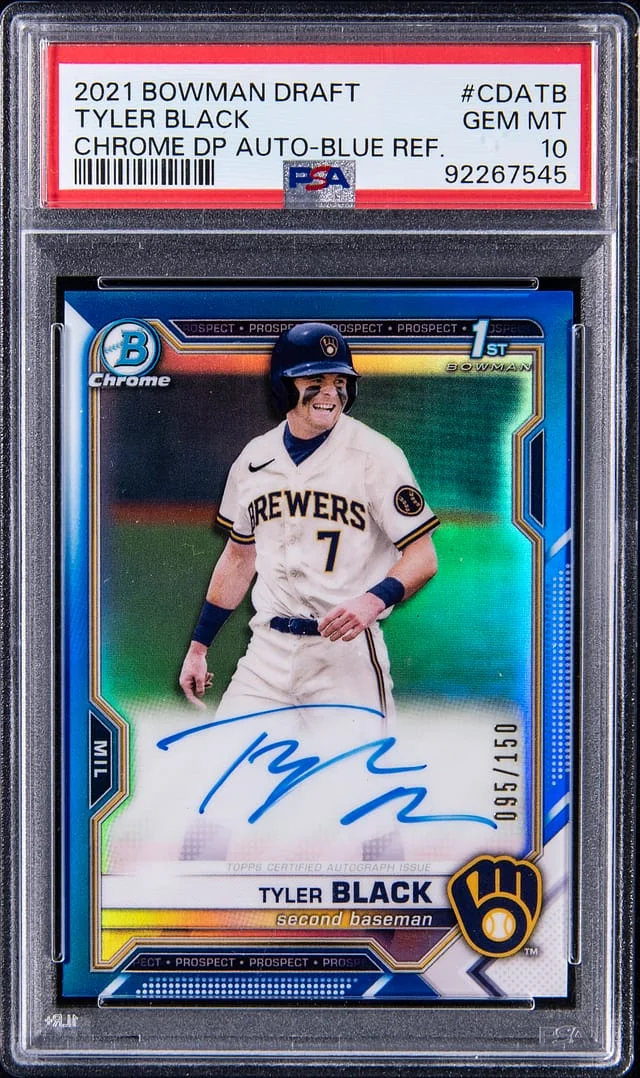 2021 Bowman Chrome Draft Tyler Autograph Black Refractor #CDA-TB card image