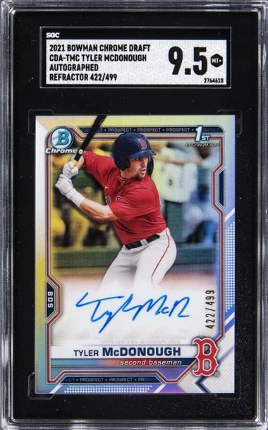 2021 Bowman Chrome Draft Tyler Mcdonough Autographs Refractor #CDATMC card image