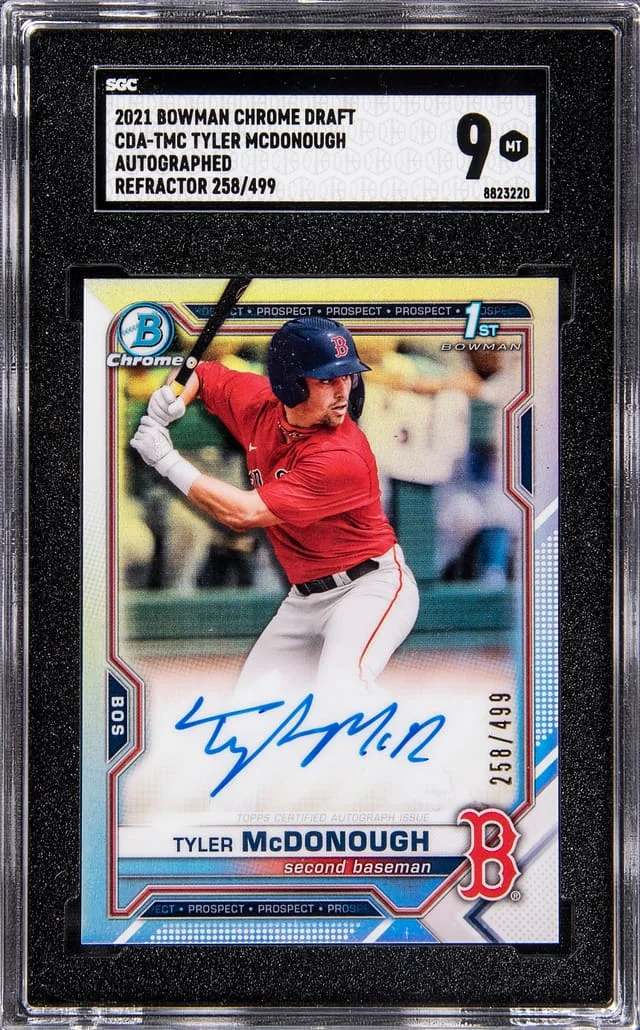 2021 Bowman Chrome Draft Tyler McDonough Refractor Autographed #CPA-TMC card image
