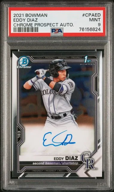 2021 Bowman Chrome Eddy Diaz Prospect Autographs #CPAED card image