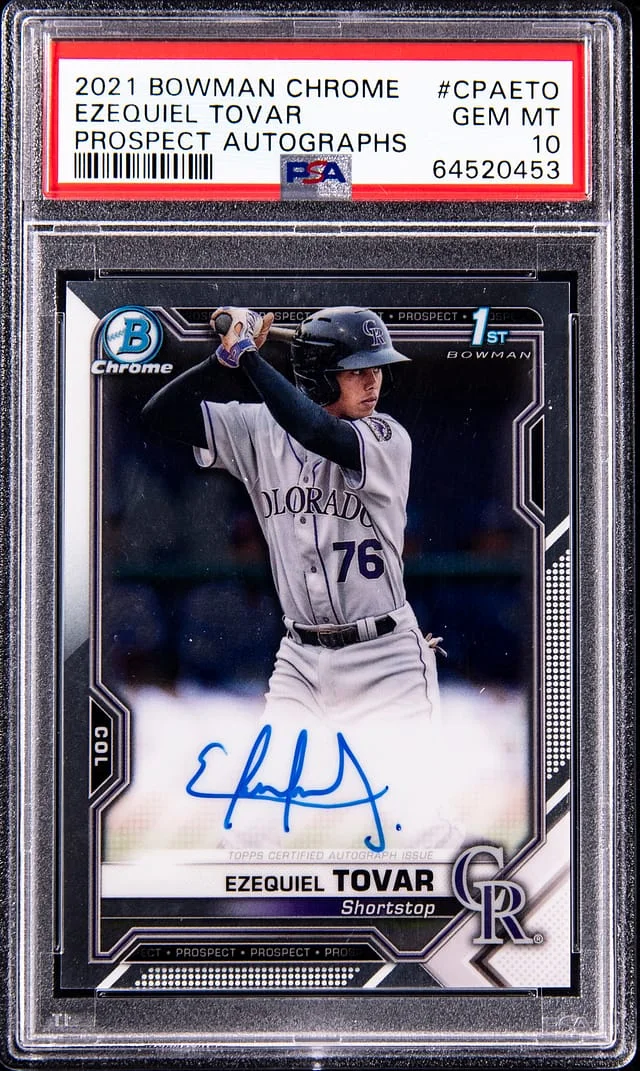 2021 Bowman Chrome Ezequiel Tovar Prospect Autographs #CPA-ETO card image