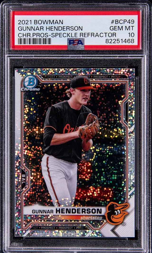 2021 Bowman Chrome Gunnar Henderson Prospect Speckle Refractor #BCP-49 card image