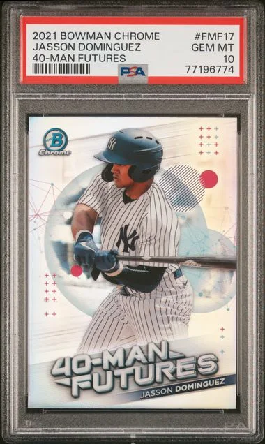2021 Bowman Chrome Jasson Dominguez 40-Man Futures #FMF17 card image