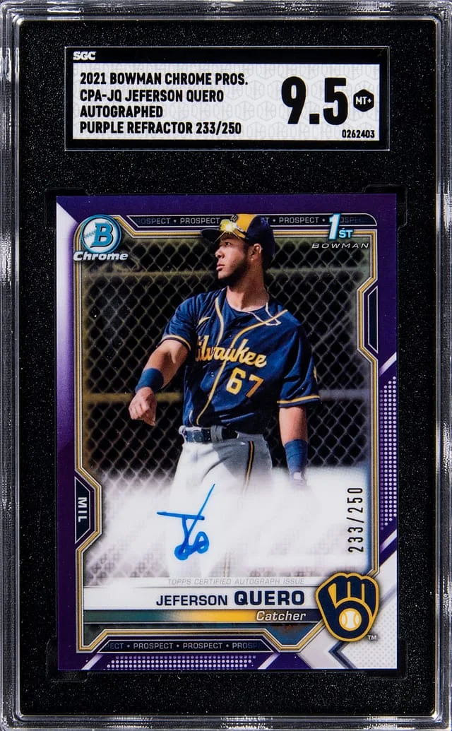 2021 Bowman Chrome Jefferson Quero Prospect Autographs Purple Refractor #CPA-JQ card image