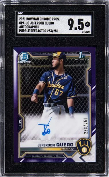 2021 Bowman Chrome Jefferson Quero Prospect Autographs Purple Refractor #CPAJQ card image