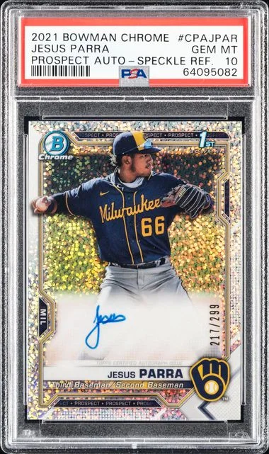 2021 Bowman Chrome Jesus Parra Prospect Autographs #CPAJPAR card image
