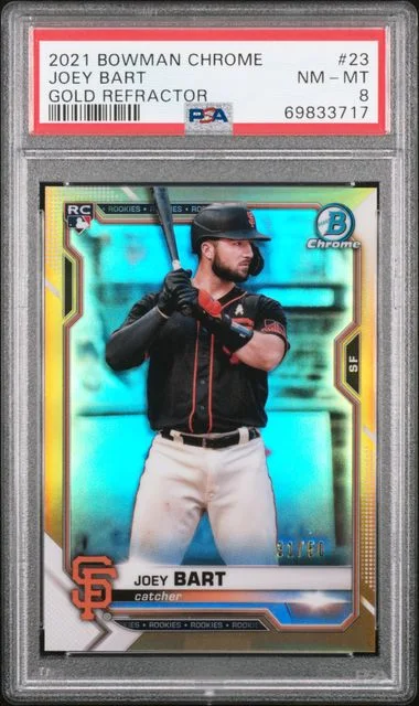 2021 Bowman Chrome Joey Bart Gold Refractor #23 card image