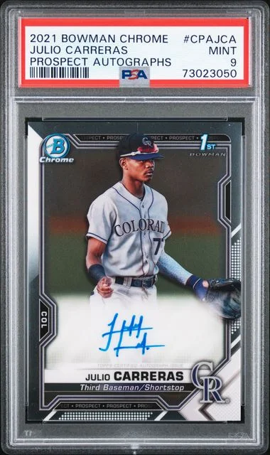 2021 Bowman Chrome Julio Carreras Prospect Autographs #CPA-JCA card image