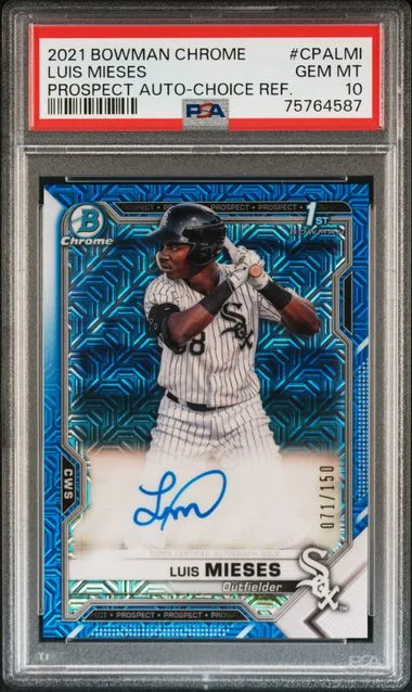 2021 Bowman Chrome Luis Mieses Prospect Autographs Choice Refractor #CPA-LMI card image