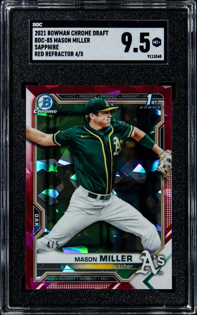 2021 Bowman Chrome Mason Miller Sapphire Red Refractor #BDC-85 card image