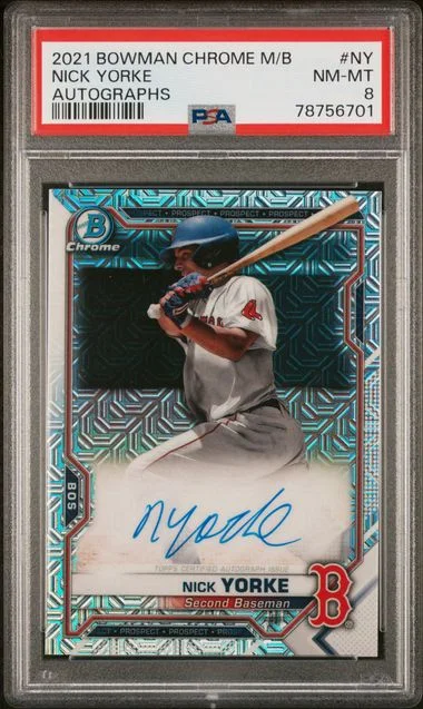 2021 Bowman Chrome Mega Box Autographs Ny Nick Yorke #no-number card image