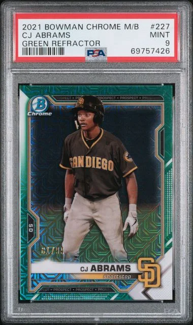 2021 Bowman Chrome Mega Box CJ Abrams Green Refractor #BCP-227 card image