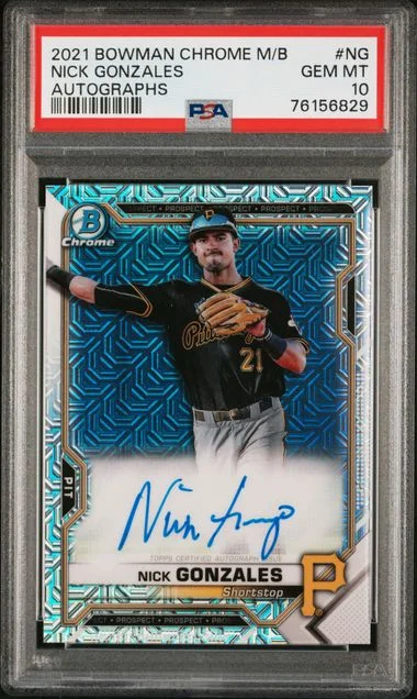 2021 Bowman Chrome Mega Box Nick Gonzales Autograph #NG card image