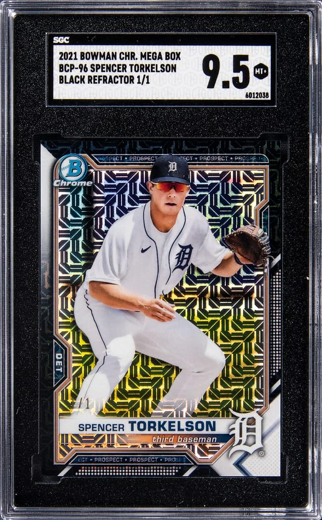 2021 Bowman Chrome Mega Box Spencer Torkelson Black Refractor #BCP-96 card image