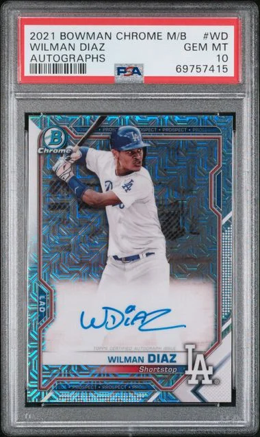 2021 Bowman Chrome Mega Box Wilman Diaz Autograph #BCMA-WD card image