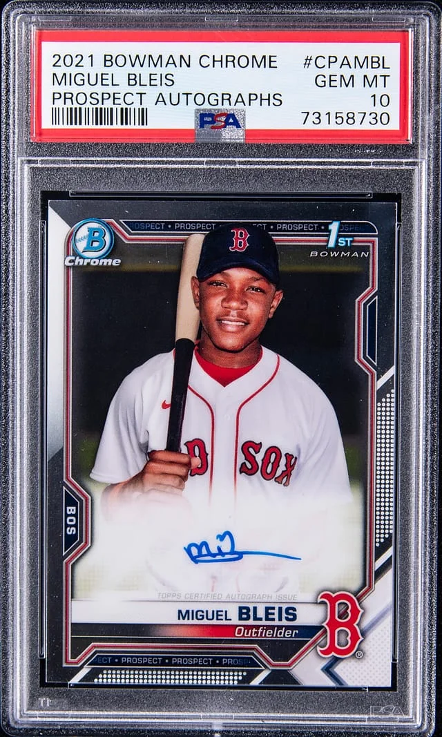 2021 Bowman Chrome Miguel Bleis Prospect Autographs #CPA-MBL card image