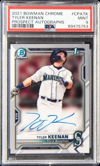 2021 Bowman Chrome Prospect Autographs Cpatk Tyler Keenan #no-number card image