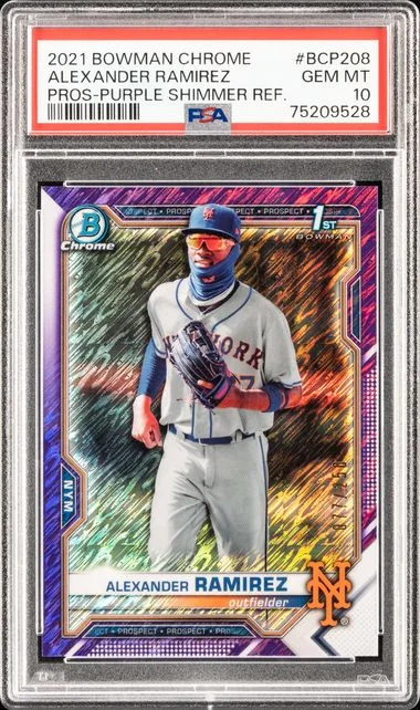 2021 Bowman Chrome Prospects Alexander Ramirez Purple Shimmer Refractor #Bcp208 card image