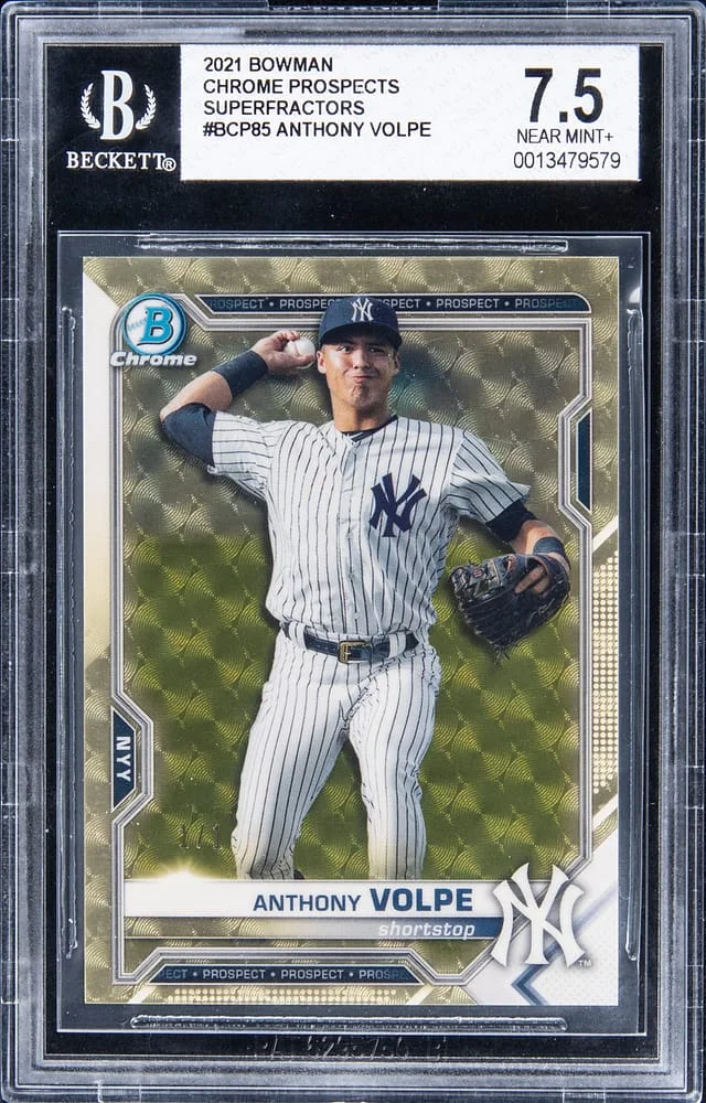 2021 Bowman Chrome Prospects Anthony Volpe SuperFractor #BCP-85 card image