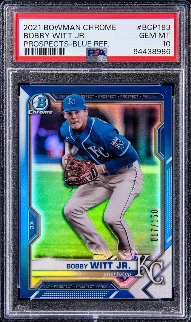 2021 Bowman Chrome Prospects Bobby Witt Jr. Blue Refractor #BCP-193 card image
