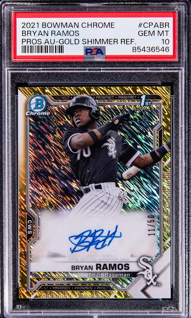 2021 Bowman Chrome Prospects Bryan Ramos Autograph Gold Shimmer Refractor #CPA-BR card image