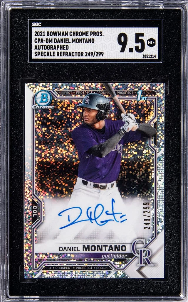 2021 Bowman Chrome Prospects Daniel Montano Autographs Speckle Refractor #CPA-DM card image