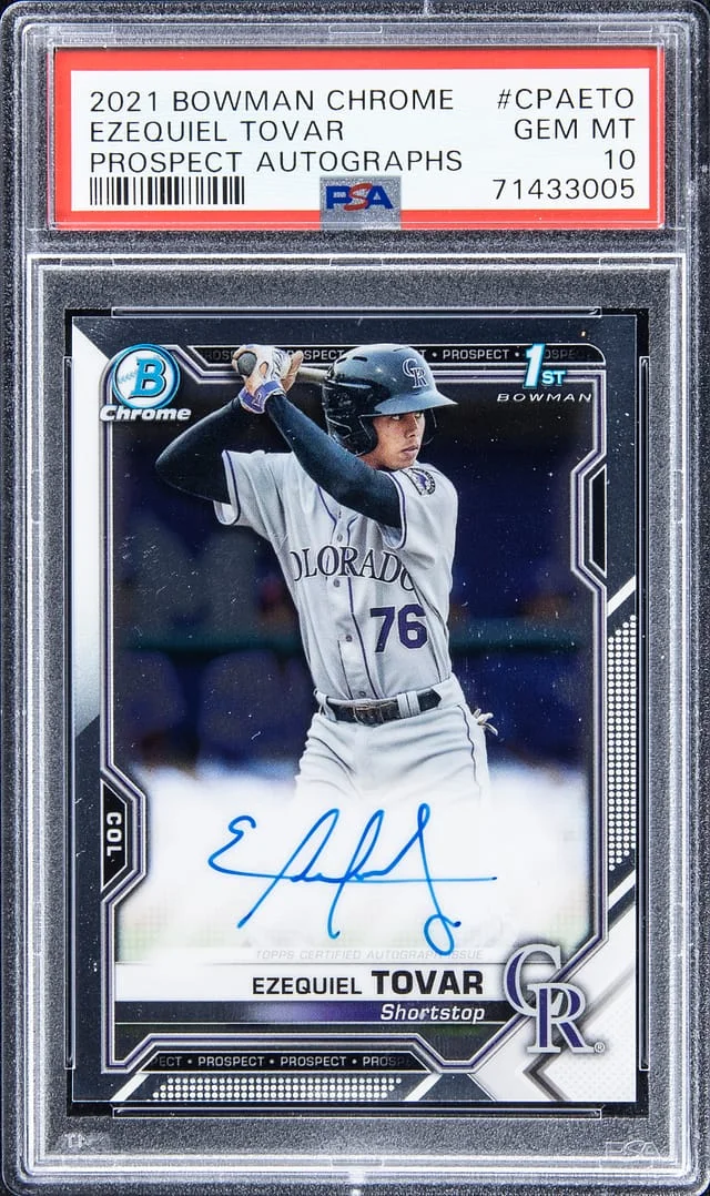 2021 Bowman Chrome Prospects Ezequiel Tovar Autograph #CPA-ETO card image