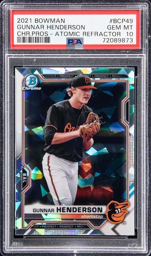 2021 Bowman Chrome Prospects Gunnar Henderson Atomic Refractor #BCP49 card image
