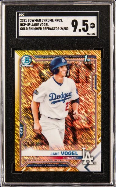 2021 Bowman Chrome Prospects Jake Vogel Gold Shimmer Refractor #BCP-59 card image