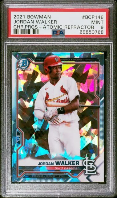 2021 Bowman Chrome Prospects Jordan Walker Atomic Refractor #BCP146 card image