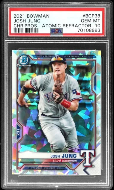 2021 Bowman Chrome Prospects Josh Jung Atomic Refractor #BCP-38 card image