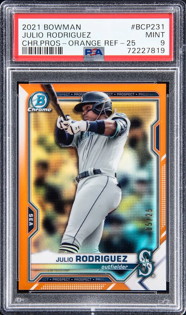2021 Bowman Chrome Prospects Julio Rodriguez Aqua Refractor #BCP-231 card image