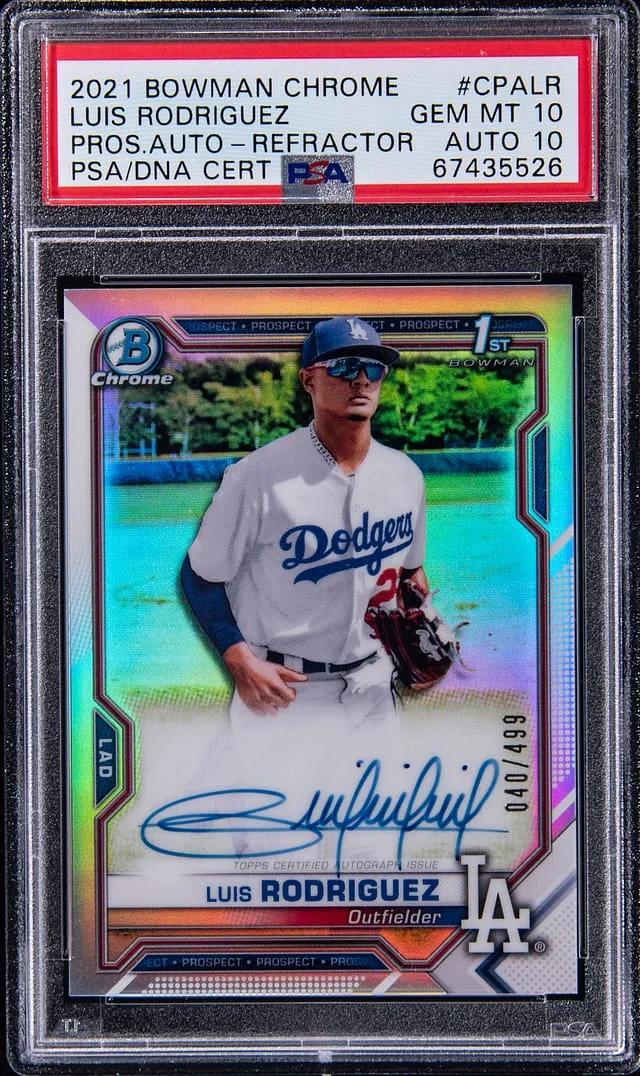 2021 Bowman Chrome Prospects Luis Rodriguez Autograph Purple Refractor #CPA-LR card image